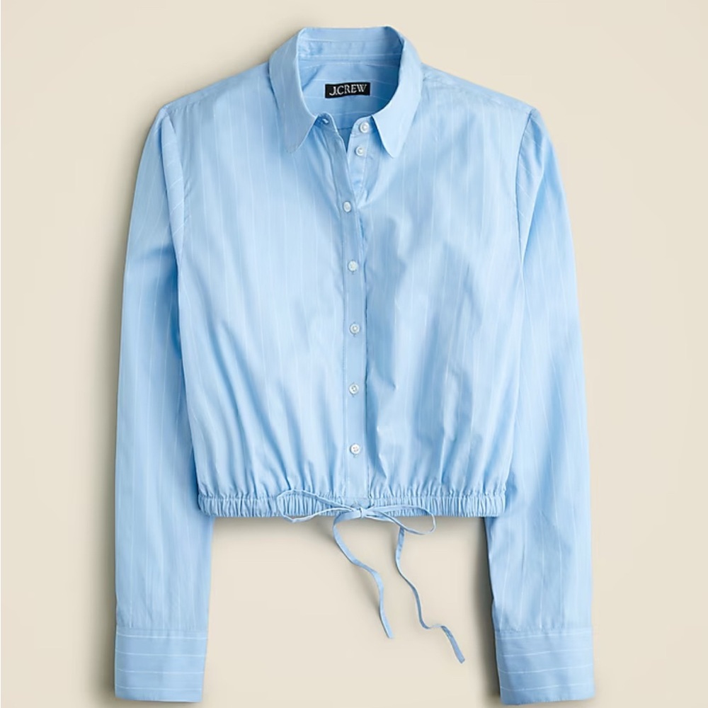 J.Crew cropped fitted waist button up shirt